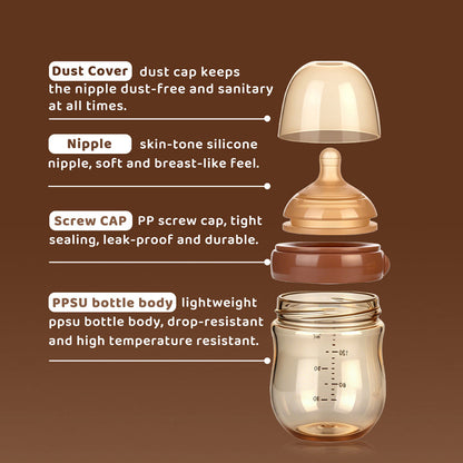 Wide Neck Anti-Colic Baby Feeding Bottle