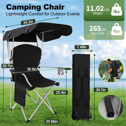 Portable Camping Chair with Canopy