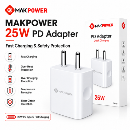 MAKPOWER 25W PD Adapter — Type-C Fast Charging Wall Charger (CH-51)