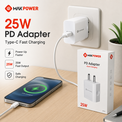 MAKPOWER 25W PD Adapter — Type-C Fast Charging Wall Charger (CH-51)