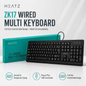 HEATZ ZK17 Wired Multi Keyboard — Full-Size Comfortable Design