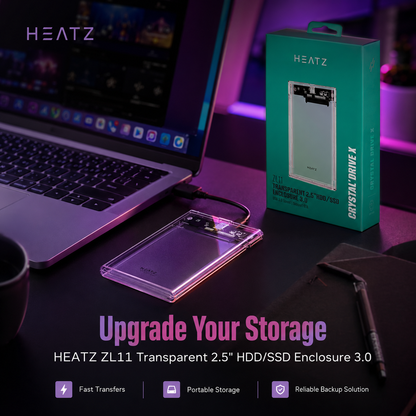 HEATZ ZL11 Transparent 2.5" HDD/SSD Enclosure 3.0 — Crystal Drive X