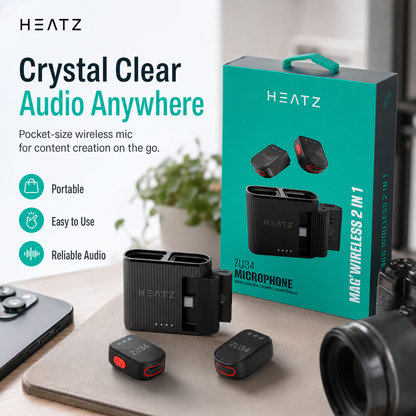 HEATZ ZU34 Wireless Button Mic — Mag' Wireless 2 in 1 Microphone