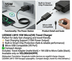 LEEMAK LM15 15W Micro Travel Charger