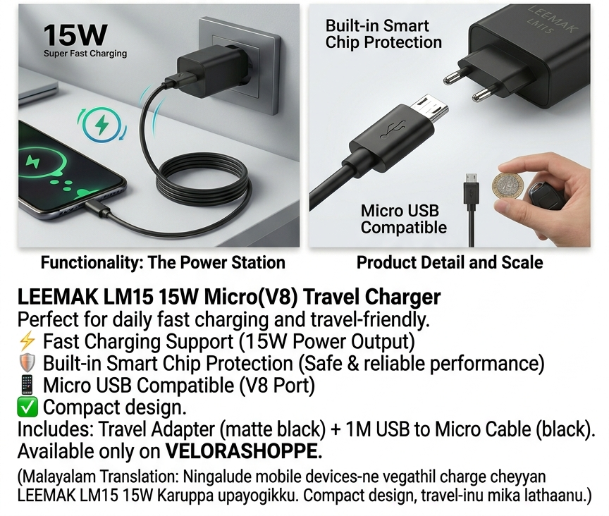 LEEMAK LM15 15W Micro Travel Charger