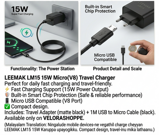 LEEMAK LM15 15W Micro Travel Charger