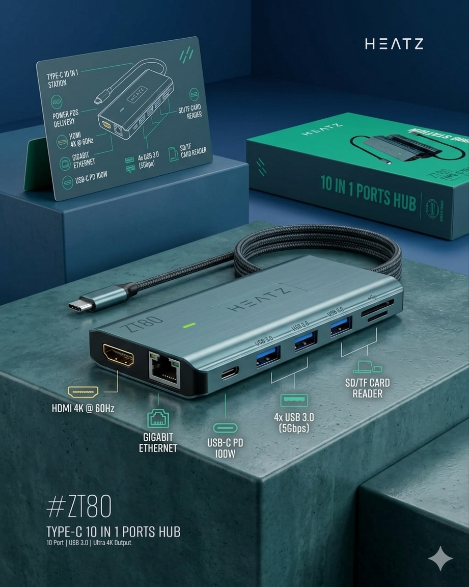 10X Docking Station - Type-C 10 Port Hub