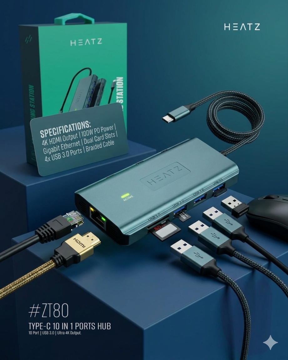 10X Docking Station - Type-C 10 Port Hub