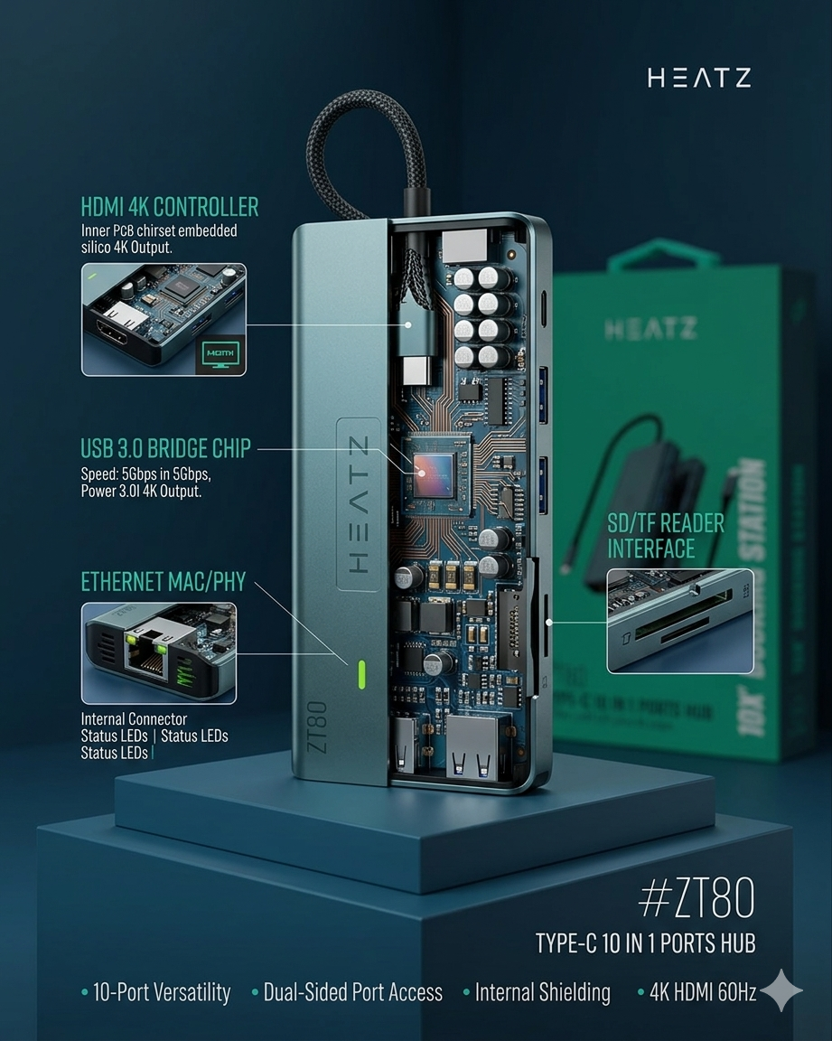 10X Docking Station - Type-C 10 Port Hub