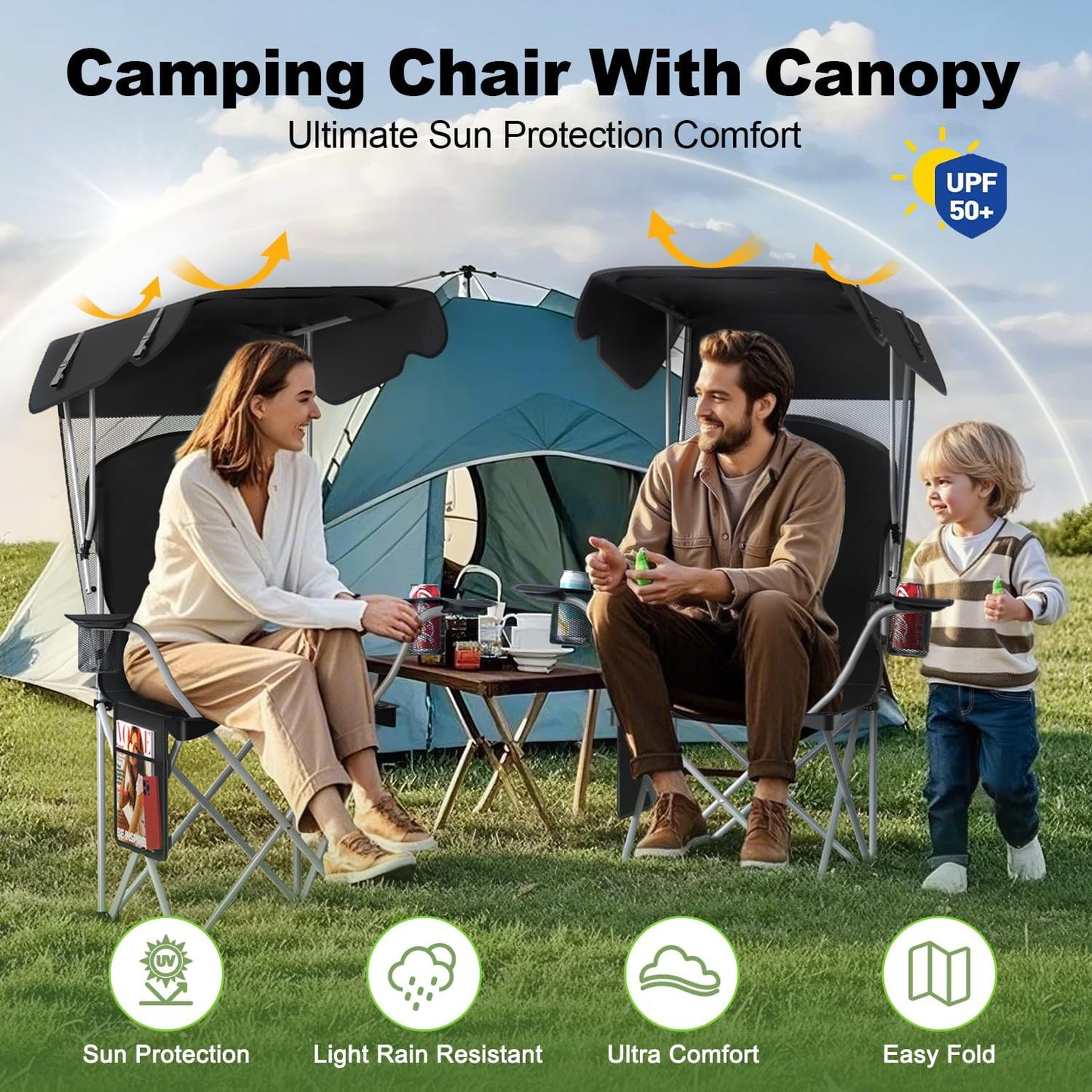 Portable Camping Chair with Canopy